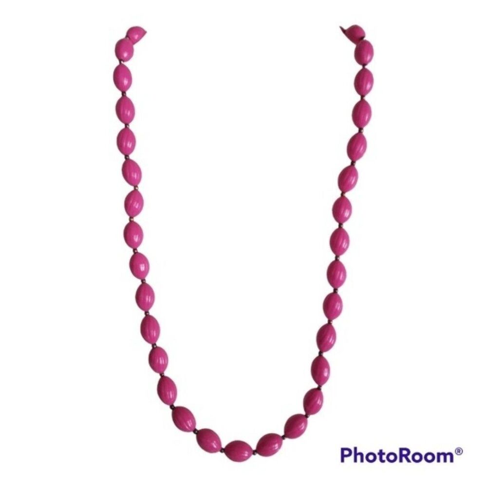 Vintage Pink & Bronze Beaded Necklace